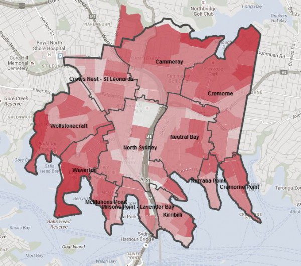 North Sydney household map