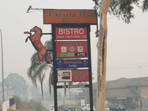Vineyard Hotel Sign Box Hill