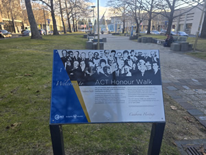 ACT Honour Walk Sign