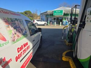 Pest Control Van filling up at the BP North Richmond