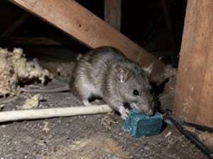 Rat eating rodent bait without lockable box