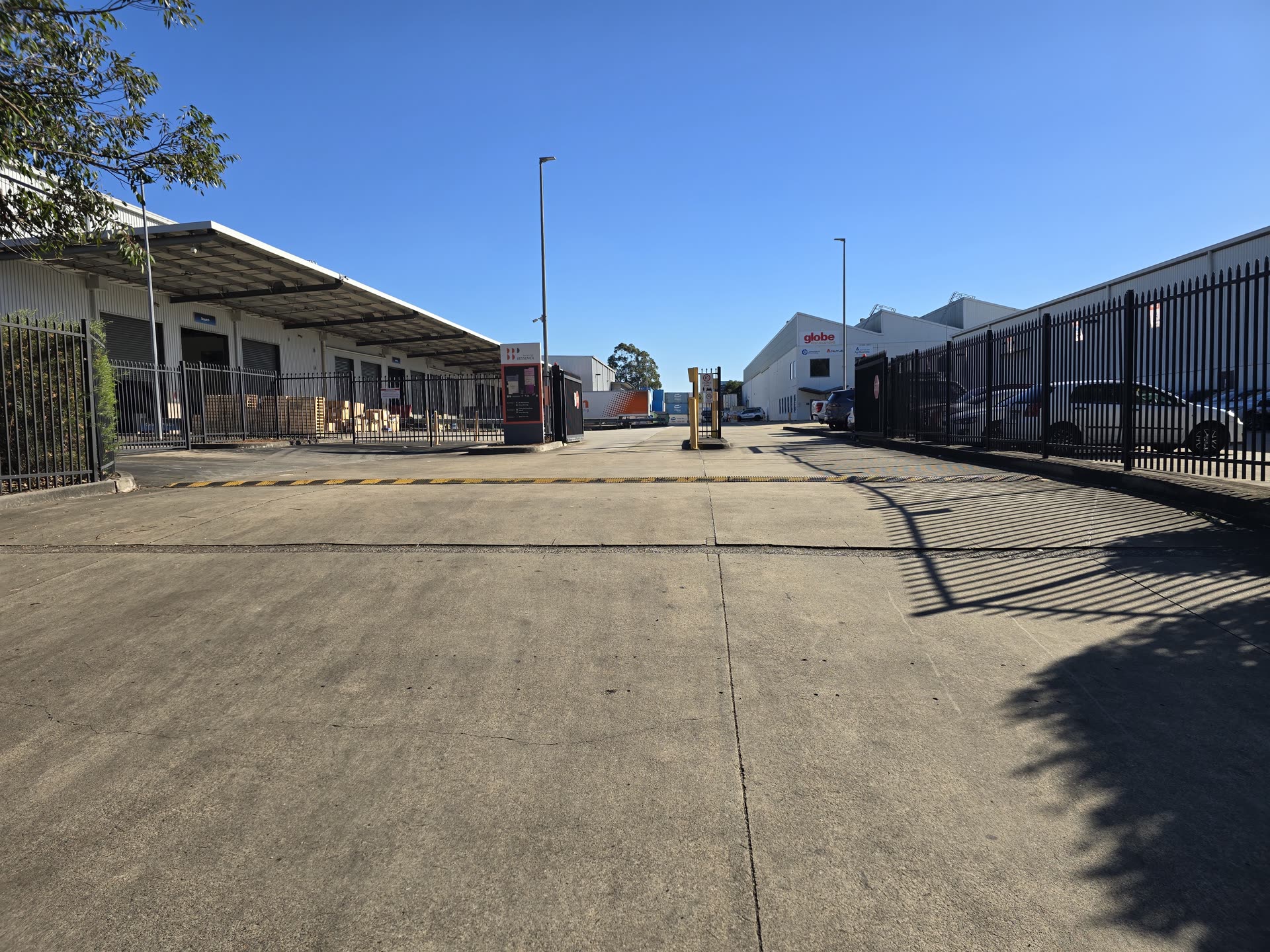 Warehouse driveway and loading dock at Globe Pest Solutions